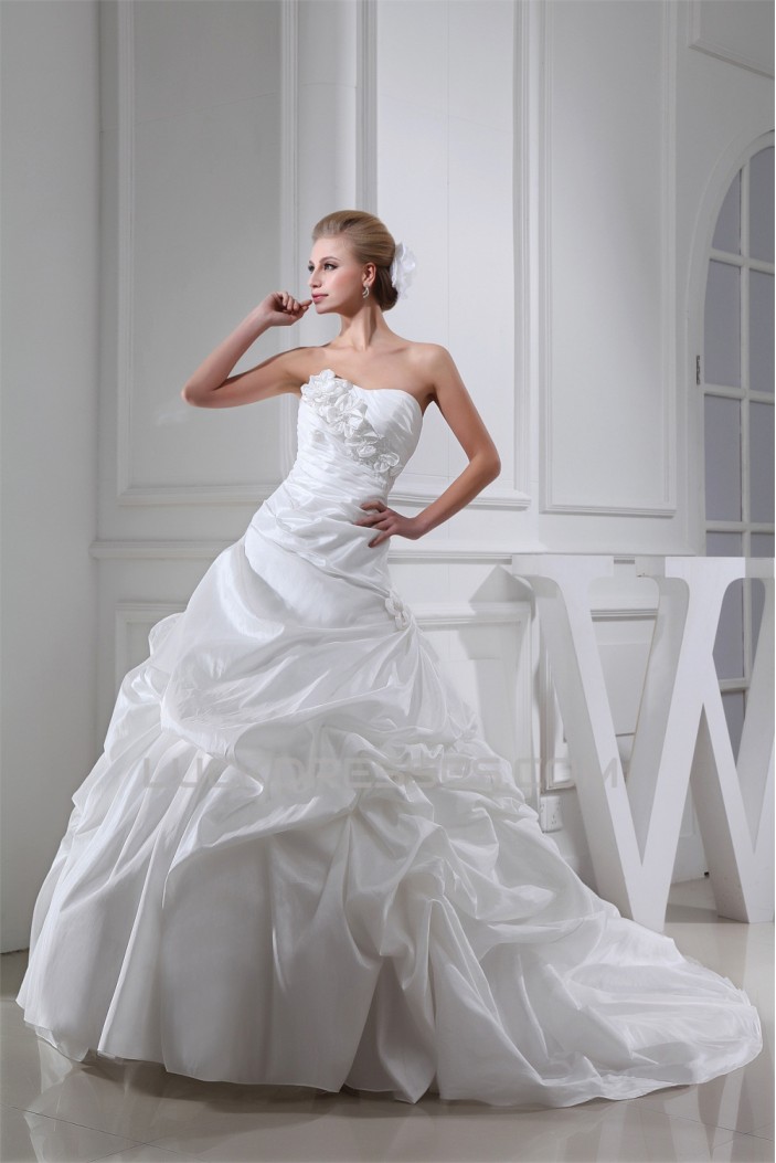 Wholesale Sweetheart Taffeta Sleeveless A-Line Wedding Dresses 2030515