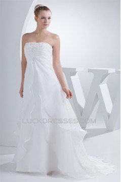 Wonderful A-Line Strapless Satin Woth Satin Wedding Dresses 2030517
