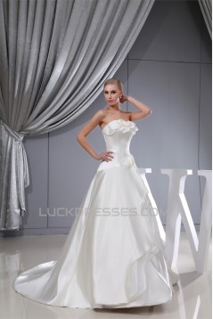 Wonderful Sweetheart Satin A-Line Sleeveless Wedding Dresses 2030526