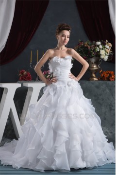 A-Line Satin Sweetheart Sleeveless Most Beautiful Wedding Dresses 2030536