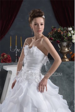 A-Line Satin Sweetheart Sleeveless Most Beautiful Wedding Dresses 2030536