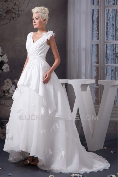 A-Line Satin Taffeta Sleeveless V-Neck Wedding Dresses 2030537