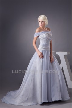 A-Line Sleeveless Off-the-Shoulder Most Beautiful Wedding Dresses 2030539