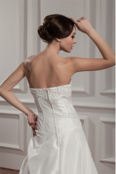 A-Line Sleeveless Satin Taffeta Sweetheart Sweet Wedding Dresses 2030547