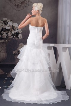 A-Line Sleeveless Strapless Beaded Wedding Dresses 2030551