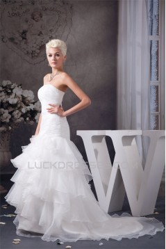 A-Line Sleeveless Strapless Beaded Wedding Dresses 2030551