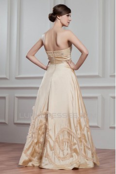 A-Line Sweetheart Sleeveless Satin Beaded Wedding Dresses 2030564