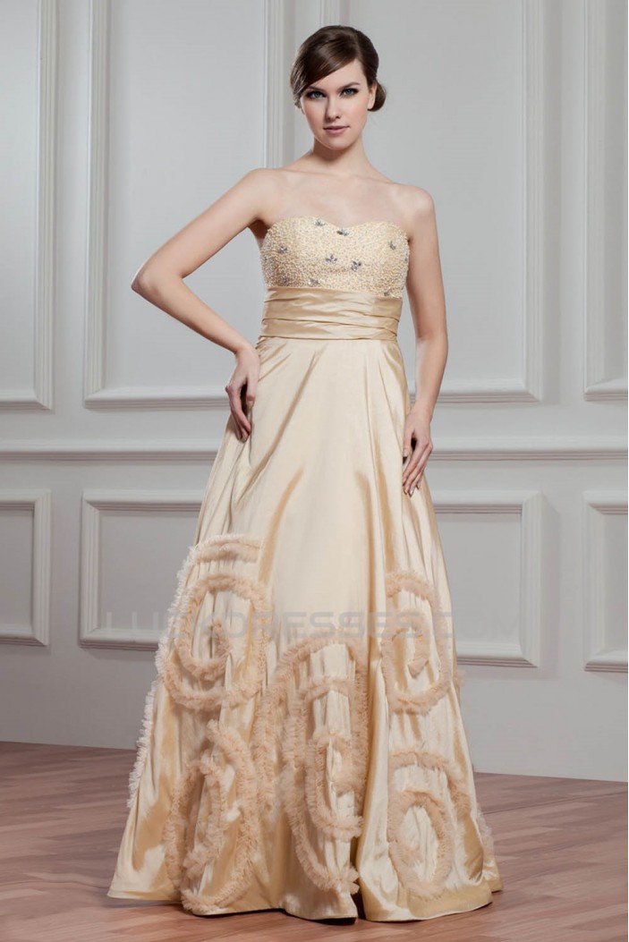 A-Line Sweetheart Sleeveless Satin Beaded Wedding Dresses 2030564