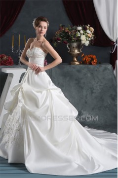 Amazing A-Line Satin Taffeta Sweetheart Sleeveless Wedding Dresses 2030570