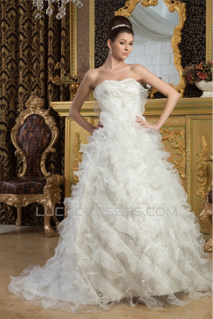 Amazing A-Line Sleeveless Satin Soft Sweetheart Wedding Dresses 2030572