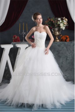 Amazing Satin Fine Netting Sleeveless Sweetheart Wedding Dresses 2030574