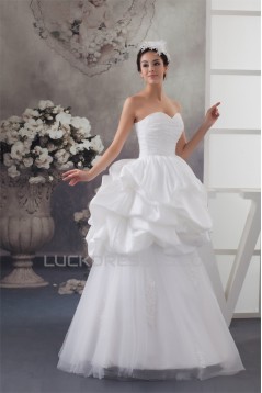 Amazing Satin Taffeta Fine Netting A-Line Lace Wedding Dresses 2030577