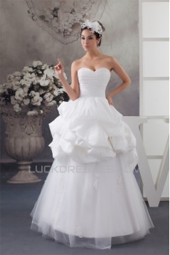 Amazing Satin Taffeta Fine Netting A-Line Lace Wedding Dresses 2030577