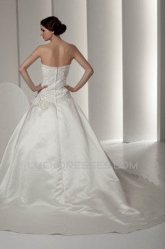 Amazing Soft Sweetheart Satin A-Line Lace Wedding Dresses 2030586