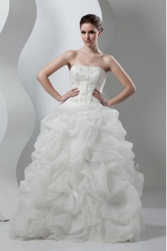 Amazing Soft Sweetheart Satin Organza Sleeveless Wedding Dresses 2030587