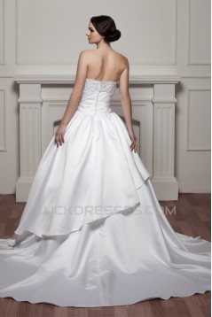 Amazing Soft Sweetheart Satin A-Line Beaded Lace Wedding Dresses 2030588