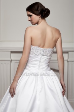 Amazing Soft Sweetheart Satin A-Line Beaded Lace Wedding Dresses 2030588