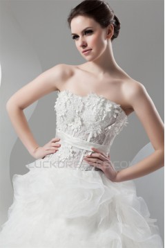 Amazing Sweetheart Ball Gown Sleeveless Satin Organza Wedding Dresses 2030593