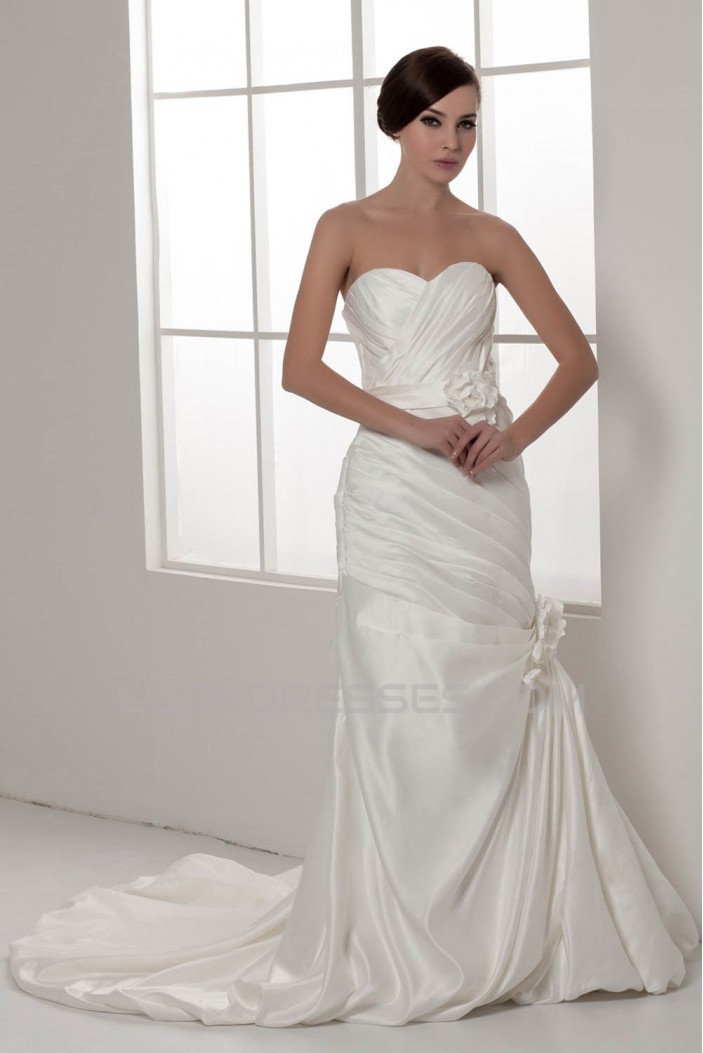 Amazing Sweetheart Satin Taffeta Sleeveless Princess Wedding Dresses 2030594
