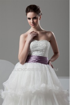 Ball Gown Satin Organza Sweetheart Sleeveless New Arrival Wedding Dresses 2030603