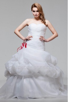 Ball Gown Satin Organza Sweetheart Sleeveless New Arrival Wedding Dresses 2030604