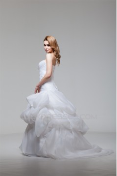 Ball Gown Satin Organza Sweetheart Sleeveless New Arrival Wedding Dresses 2030604