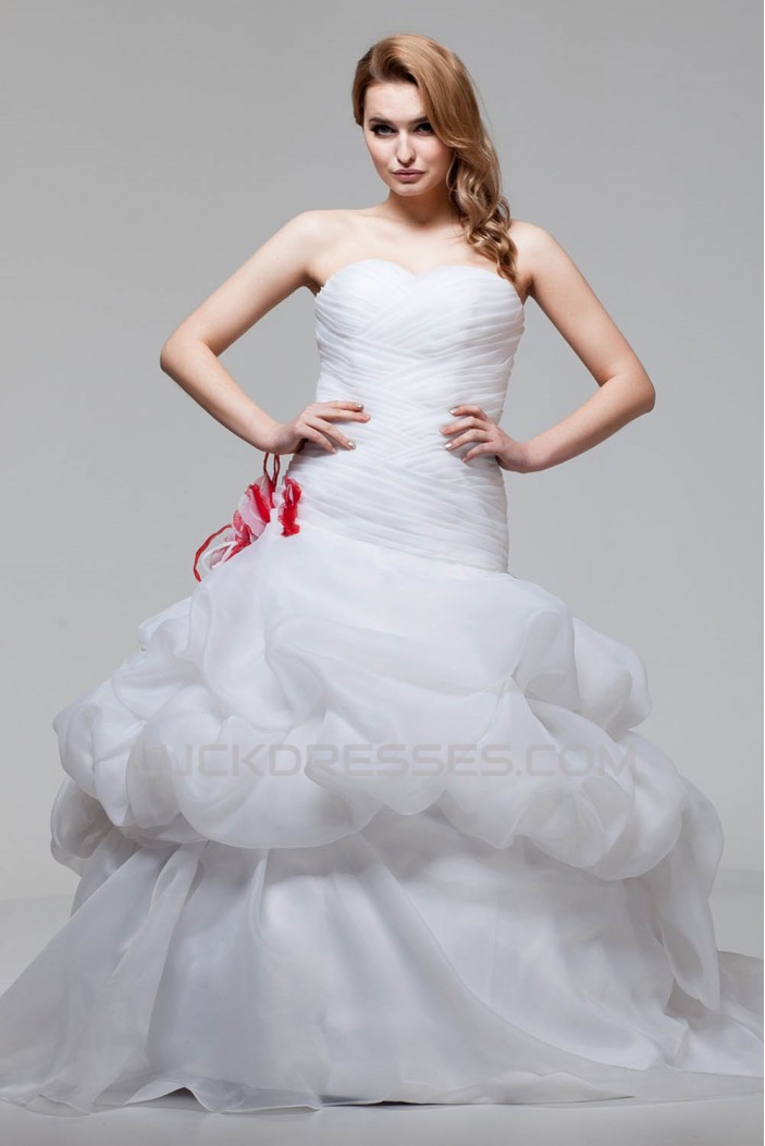 Ball Gown Satin Organza Sweetheart Sleeveless New Arrival Wedding Dresses 2030604