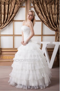 Ball Gown Sleeveless Satin Crunched Organza New Arrival Wedding Dresses 2030606