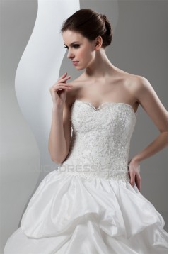 Ball Gown Sweetheart Sleeveless Lace Taffeta Lace Wedding Dresses 2030611