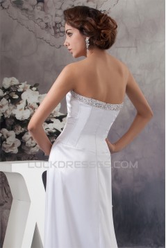 Beautiful A-Line Sleeveless Strapless Beaded Wedding Dresses 2030618