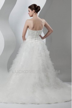 Beautiful A-Line Sweetheart Sleeveless Satin Organza Wedding Dresses 2030619