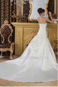 Beautiful Sleeveless Satin Sweetheart A-Line Wedding Dresses 2030632