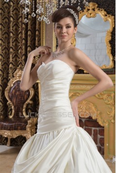 Beautiful Sleeveless Satin Sweetheart A-Line Wedding Dresses 2030632