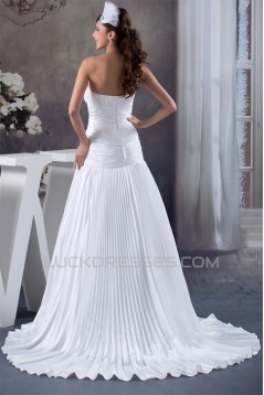 Beautiful Soft Sweetheart Chiffon Satin Sleeveless Wedding Dresses 2030634