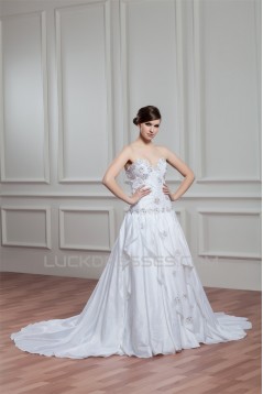 Beautiful Taffeta Sleeveless Sweetheart A-Line Wedding Dresses 2030638