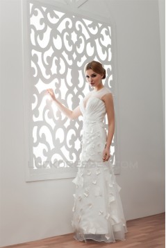 Beautiful V-Neck A-Line Organza Taffeta Wedding Dresses 2030639