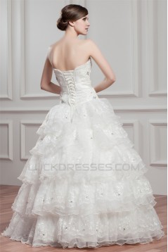 Breathtaking Ball Gown Lace Organza Taffeta Sleeveless Wedding Dresses 2030641