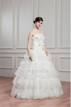 Breathtaking Ball Gown Lace Organza Taffeta Sleeveless Wedding Dresses 2030641