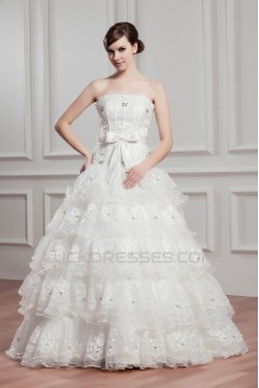 Breathtaking Ball Gown Lace Organza Taffeta Sleeveless Wedding Dresses 2030641