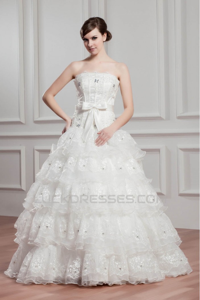 Breathtaking Ball Gown Lace Organza Taffeta Sleeveless Wedding Dresses 2030641