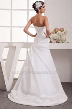 Charming A-Line Strapless Taffeta Sleeveless Wedding Dresses 2030650