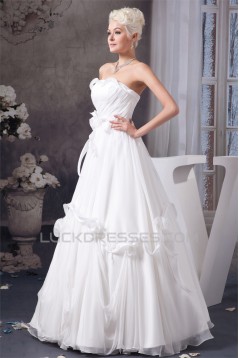 Chiffon Satin Silk like Satin A-Line Sleeveless Most Beautiful Wedding Dresses 2030655