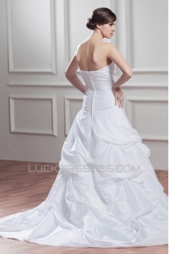 custom made Taffeta Sweetheart Sleeveless A-Line Wedding Dresses 2030659