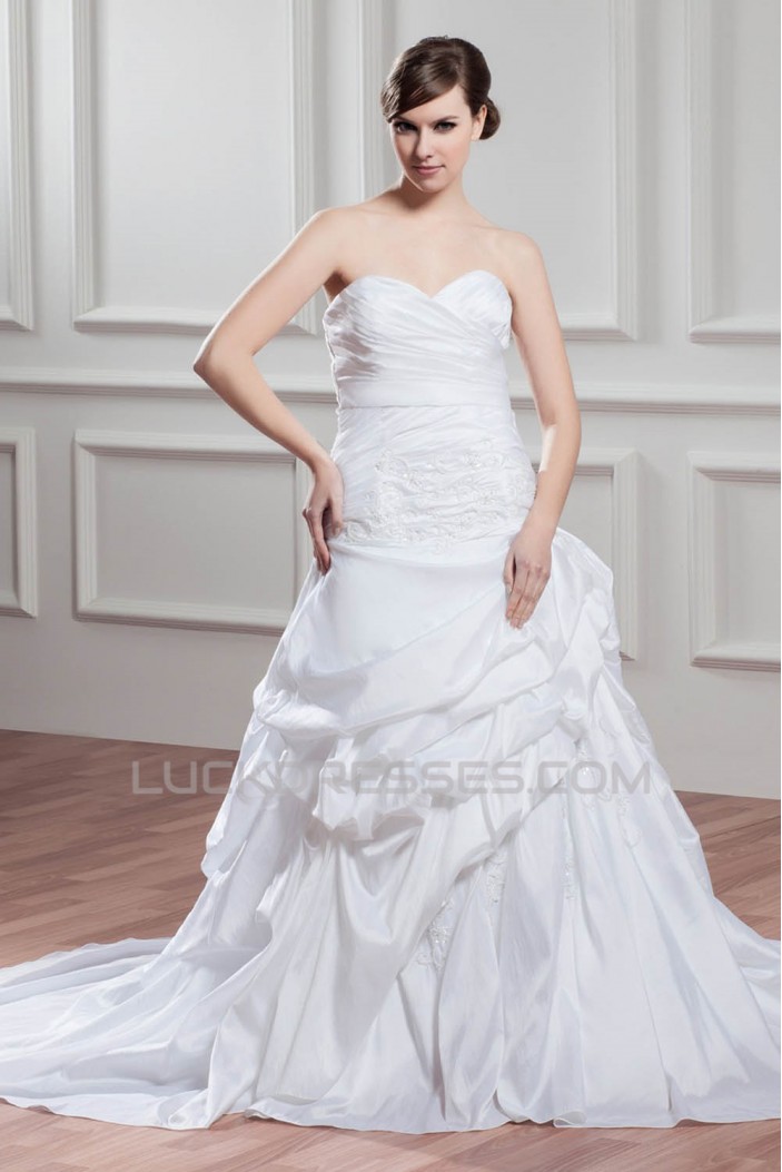 custom made Taffeta Sweetheart Sleeveless A-Line Wedding Dresses 2030659