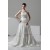 Elegant A-Line Satin Soft Sweetheart Sleeveless Wedding Dresses 2030661
