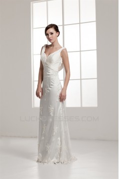Fantastic Sleeveless Sheath/Column Straps Lace Wedding Dresses 2030692