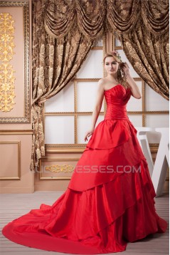 Fantastic Taffeta Ball Gown Sleeveless Sweetheart Wedding Dresses 2030696