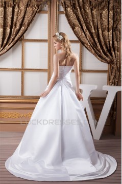 Fashionable Satin A-Line Sweetheart Sleeveless Sweet Wedding Dresses 2030704