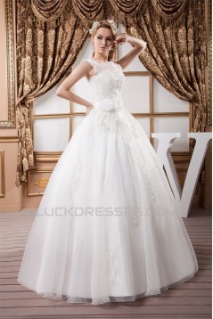 Fashionable Ball Gown Square Satin Organza Lace Wedding Dresses 2030707