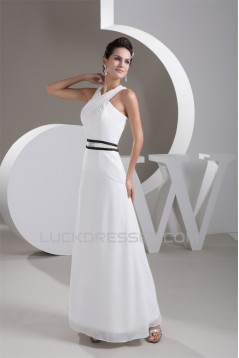 A-Line Sleeveless V-Neck Chiffon Floor-Length Wedding Dresses 2030708